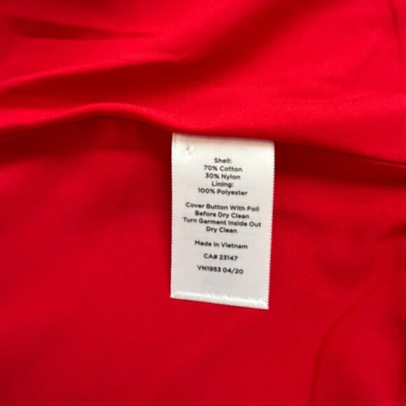 Talbots Women 6P Red Military Jacket Cotton Blend Buttons Twill Classic Holiday - Picture 12 of 16